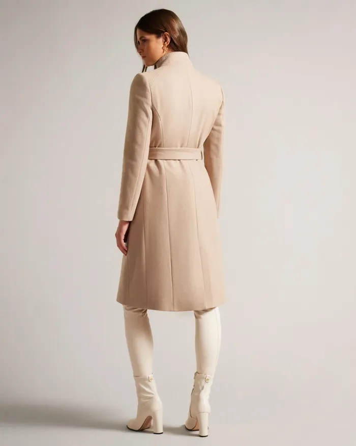 Women ROSE 8211 Wool Wrap Coat Camel Ted Baker Coats and Jackets