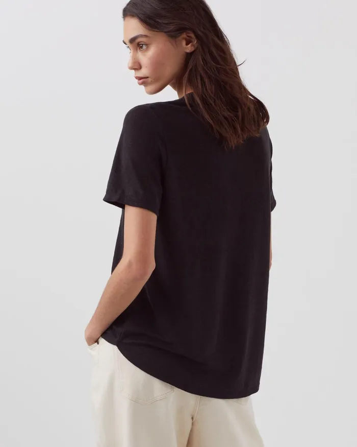 Women Sarah 8211 Linen VNeck TShirt Black Beauty Comptoir Des Cotonniers TShirts Women Sarah 8211 Linen VNeck TShirt Black Beauty Comptoir Des Cotonniers TShirts