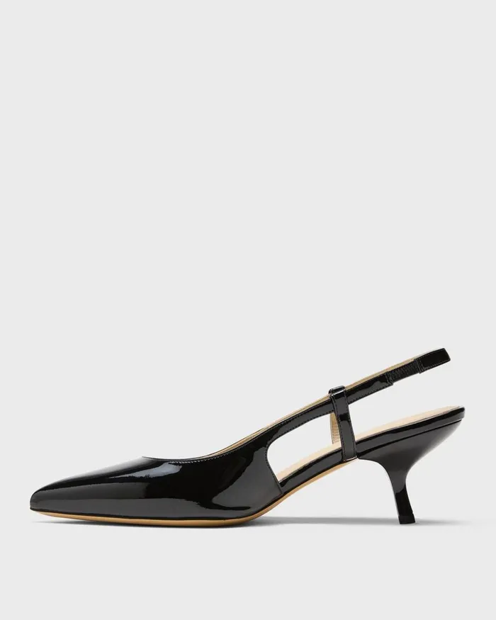 Women Shoes Theory Micro Slingback Pump In Patent Leather Black