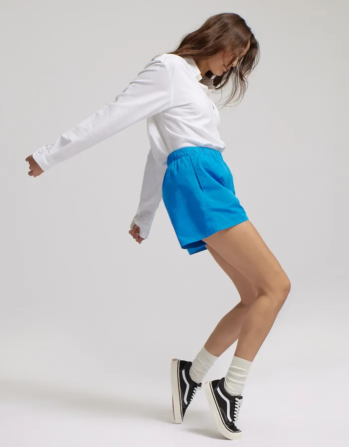 Women Shorts Colorfulstandard Women Organic Twill Shorts 8211 Pacific Blue