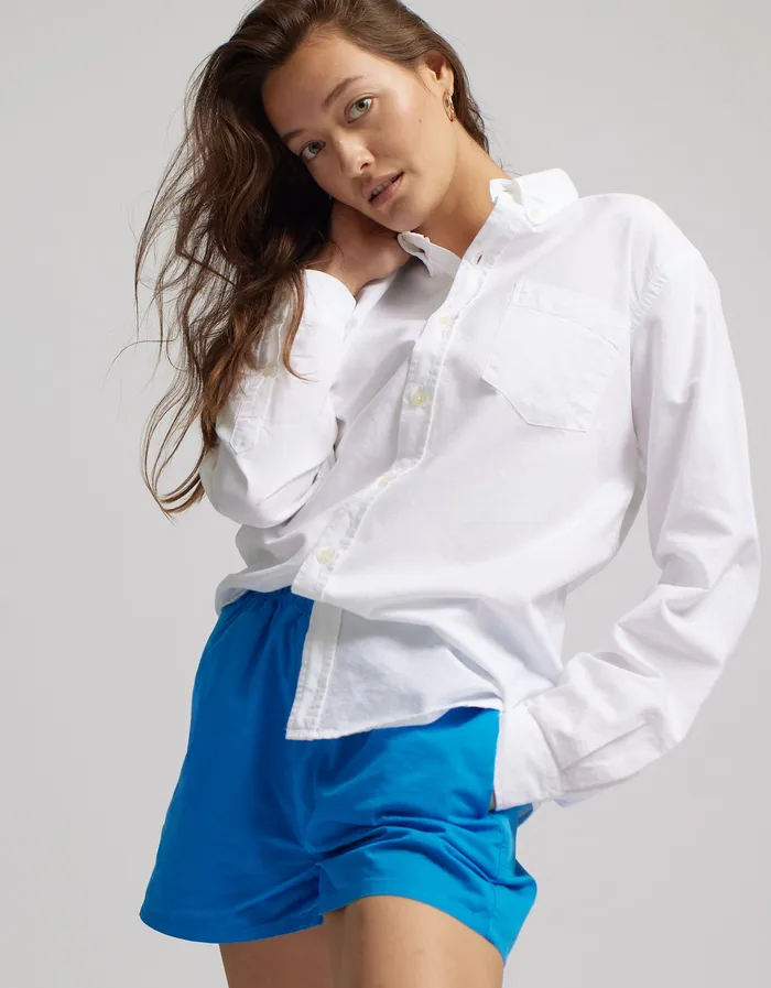 Women Shorts Colorfulstandard Women Organic Twill Shorts 8211 Pacific Blue