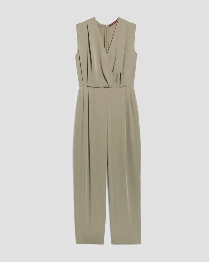 Women Silky Loose Jumpsuit Covert Green Comptoir Des Cotonniers Dresses and Jumpsuits Women Silky Loose Jumpsuit Covert Green Comptoir Des Cotonniers Dresses and Jumpsuits