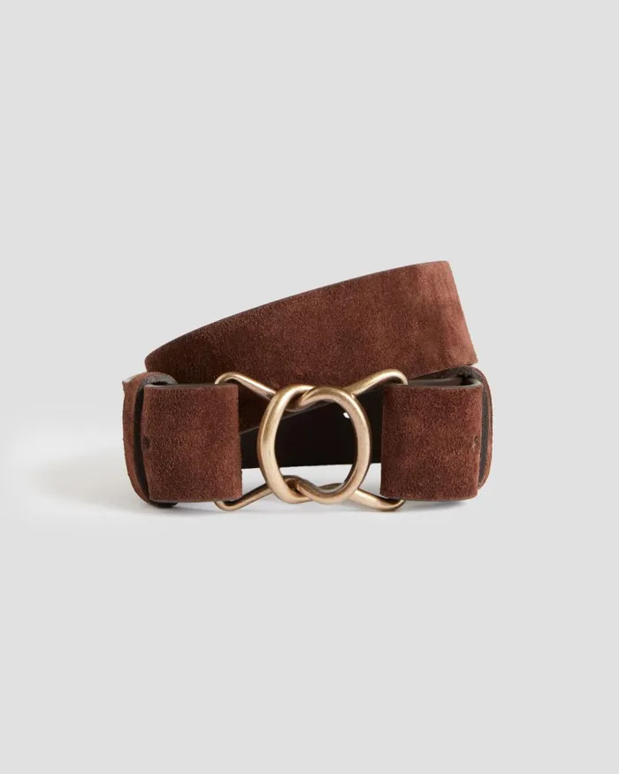 Women Skinny Suede Belt Bitter Chocolate Comptoir Des Cotonniers