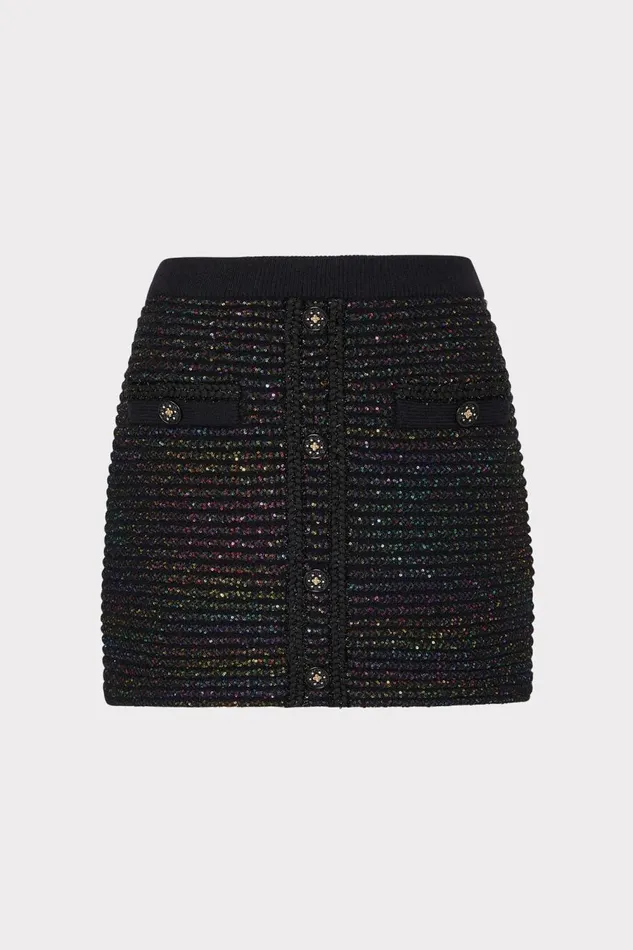 Women Skirts Milly Sequin Textured Knit Mini Skirt Multi