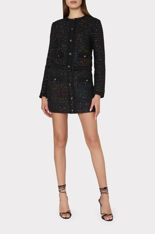 Women Skirts Milly Sequin Textured Knit Mini Skirt Multi