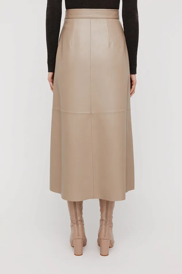 Women Skirts Scanlan Theodore LEATHER LONG SKIRT NOUGAT Women Skirts Scanlan Theodore LEATHER LONG SKIRT NOUGAT