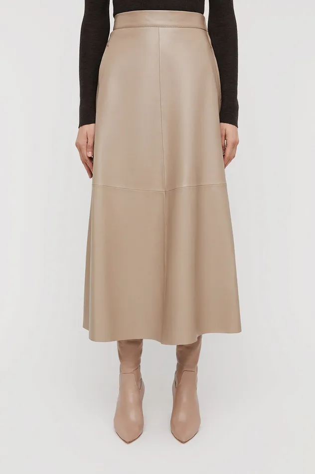 Women Skirts Scanlan Theodore LEATHER LONG SKIRT NOUGAT Women Skirts Scanlan Theodore LEATHER LONG SKIRT NOUGAT