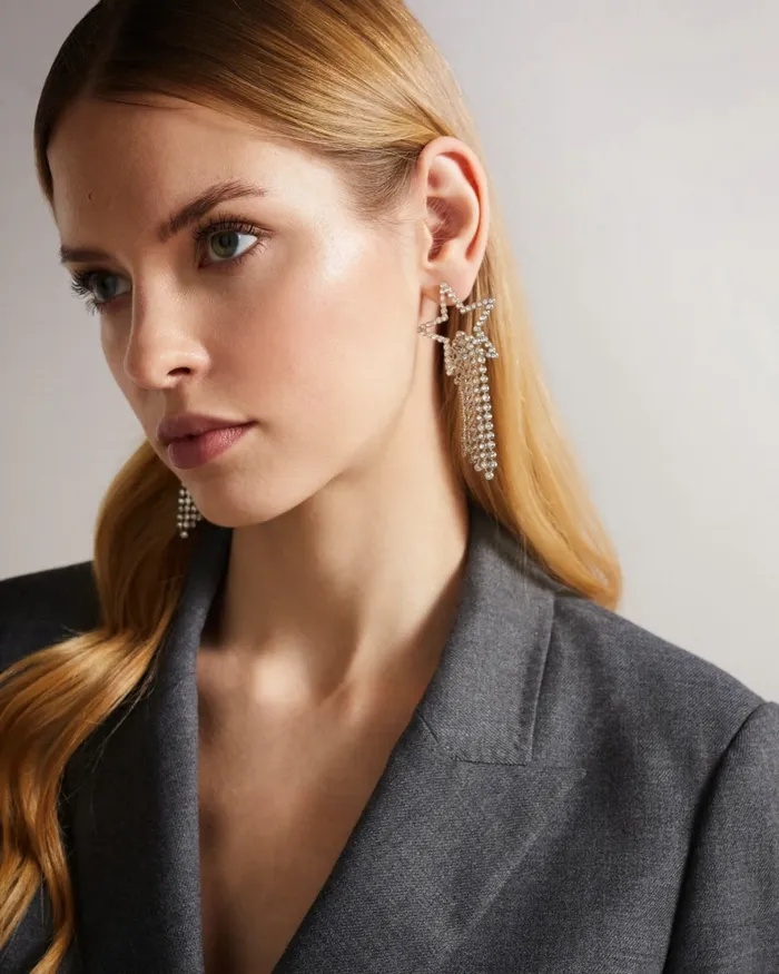 Women STEL 8211 Star Cascade Drop Earring Silver Colour Ted Baker Jewellery