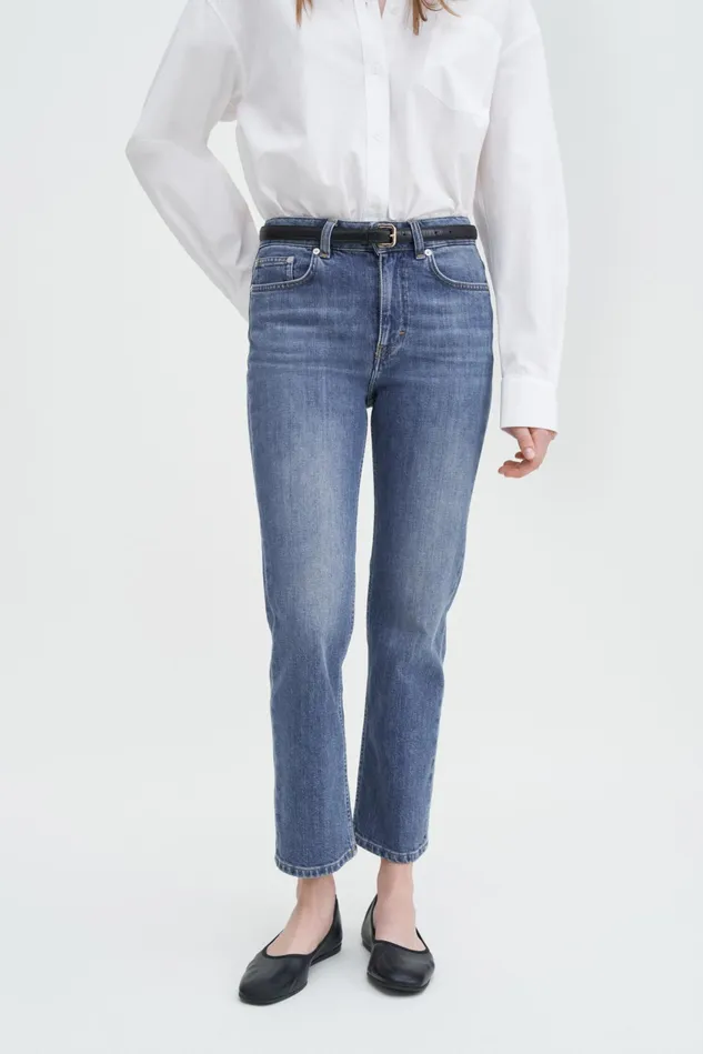 Women Stella Cropped Mid Blue Wash Mid Blue Filippa K Jeans