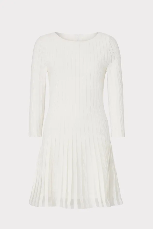 Women Sweaters and Knits Milly Tabitha Sheer Godet Mini Dress Ecru