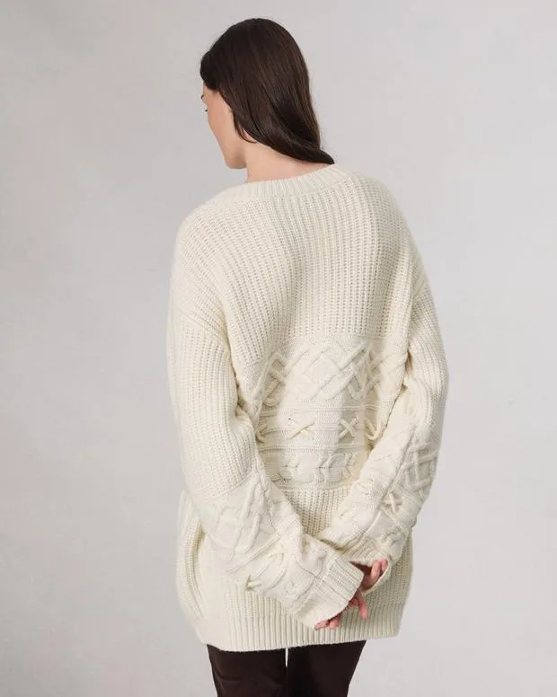 Women Sweaters and Sweatshirts Rag and Bone Conley Cable Cardigan Ivory
