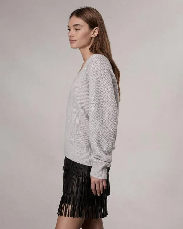 Women Sweaters and Sweatshirts Rag and Bone Kaylee Cashmere Sweater Heather Grey