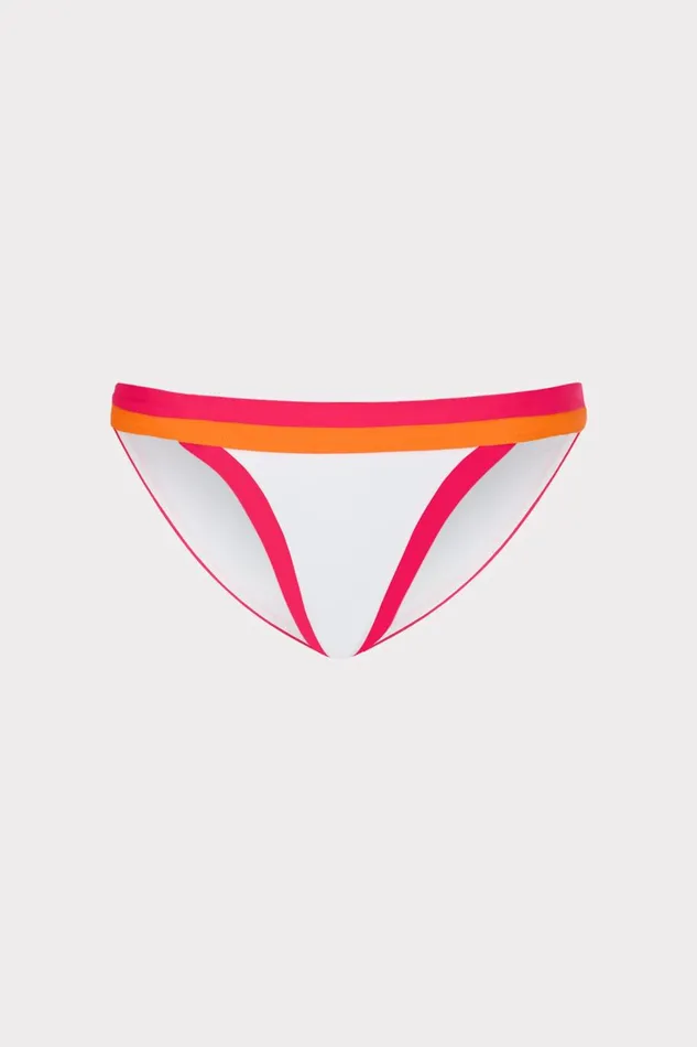 Women Swim and Coverups Milly Amalfi Color Block Bikini Bottom Pink Multi