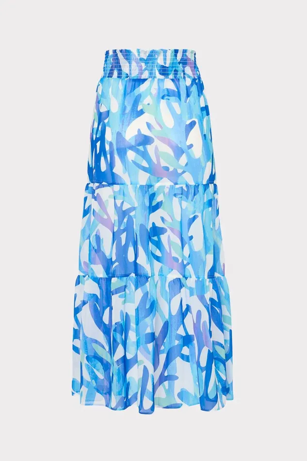 Women Swim and Coverups Milly Jem Under The Sea Tiered Chiffon Skirt Blue Multi Women Swim and Coverups Milly Jem Under The Sea Tiered Chiffon Skirt Blue Multi