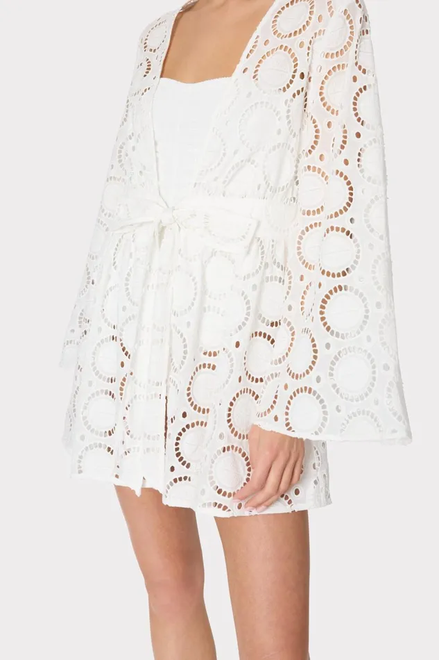 Women Swim and Coverups Milly Jessie Geo Eyelet CoverUp White Women Swim and Coverups Milly Jessie Geo Eyelet CoverUp White