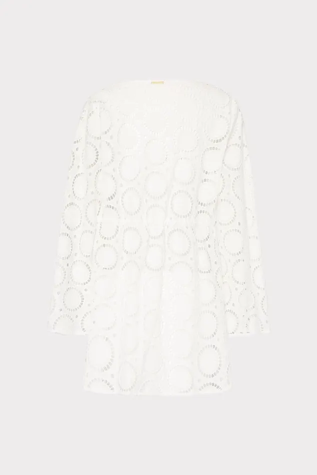 Women Swim and Coverups Milly Jessie Geo Eyelet CoverUp White Women Swim and Coverups Milly Jessie Geo Eyelet CoverUp White