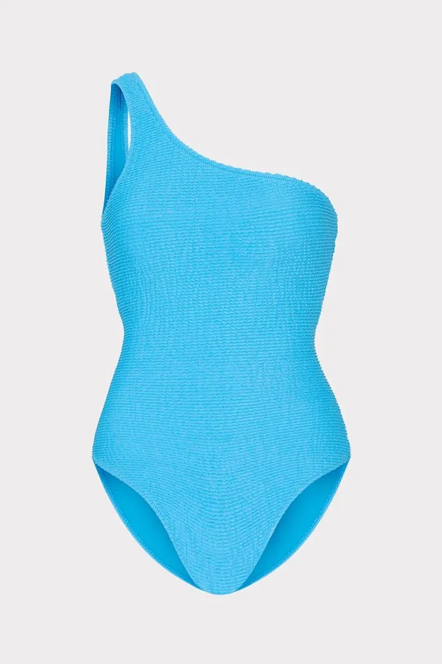 Women Swim and Coverups Milly Joni One Shoulder One Piece Blue