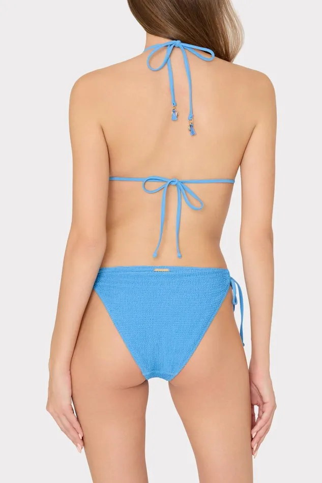 Women Swim and Coverups Milly Lori Textured Triangle Bikini Top Blue
