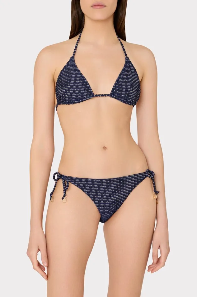 Women Swim and Coverups Milly Textured Waves Triangle Bikini Top Navy Women Swim and Coverups Milly Textured Waves Triangle Bikini Top Navy