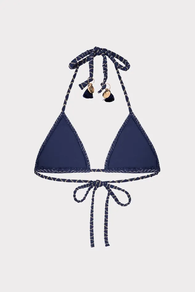 Women Swim and Coverups Milly Textured Waves Triangle Bikini Top Navy Women Swim and Coverups Milly Textured Waves Triangle Bikini Top Navy