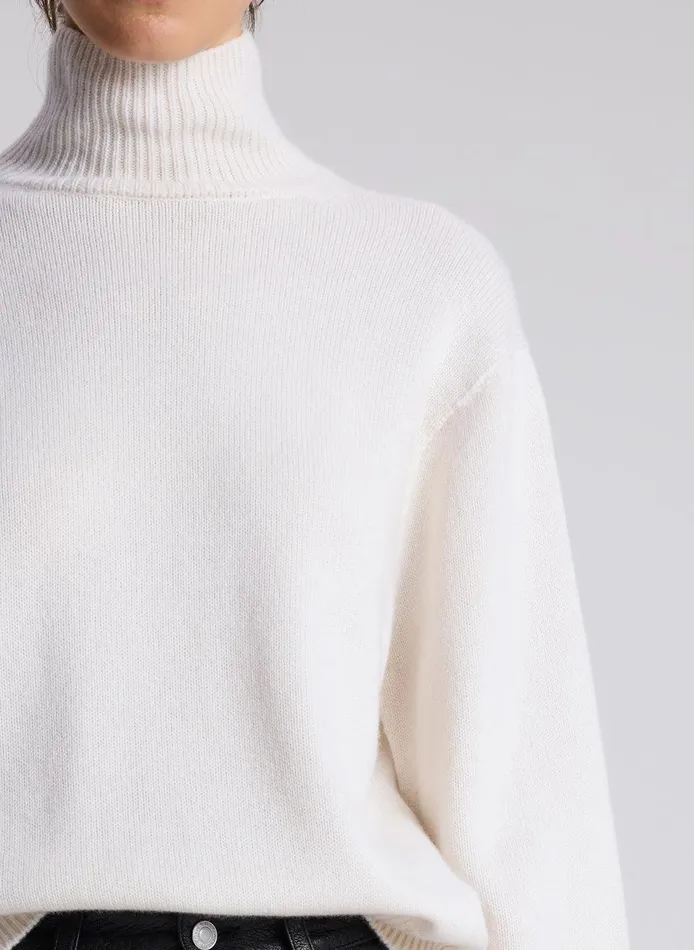 Women Teddy Cashmere Turtleneck Sweater Natural ALC Sweaters