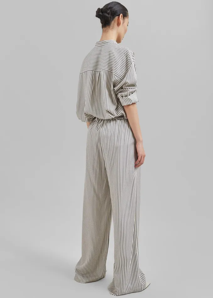 Women The Garment Vence Shirt 8211 CreamGrey Stripe The Frankie Shop Tops