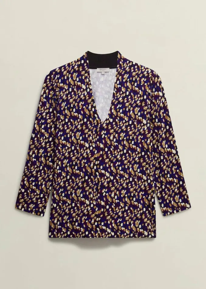 Women Tops Hobbs Aimee Printed Top Purple Multi