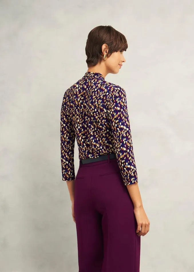 Women Tops Hobbs Aimee Printed Top Purple Multi