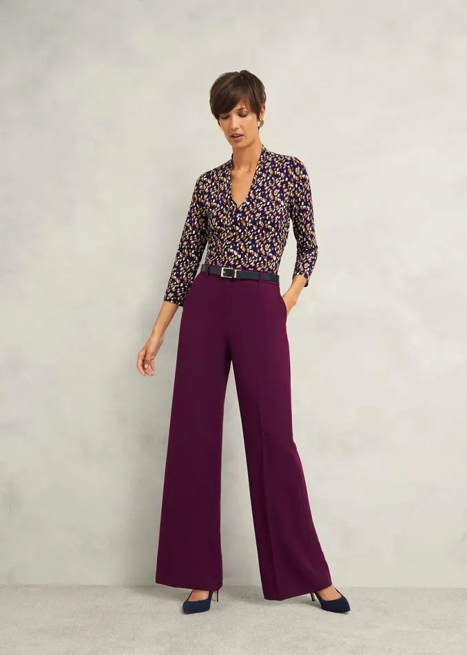 Women Tops Hobbs Aimee Printed Top Purple Multi