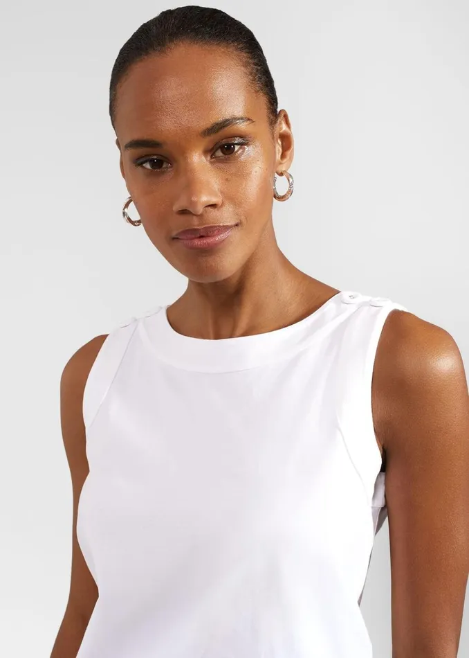 Women Tops Hobbs Maddy Cotton Top White