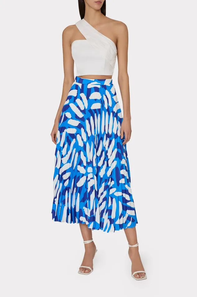 Women Tops Milly Arantza Draped One Shoulder Top White
