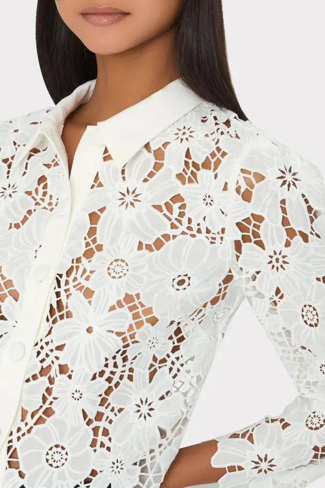 Women Tops Milly June Roja Lace Top White Women Tops Milly June Roja Lace Top White