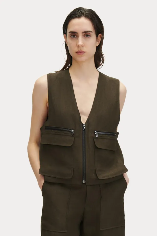Women Tops Rachel Comey Davi Vest Charcoal Women Tops Rachel Comey Davi Vest Charcoal