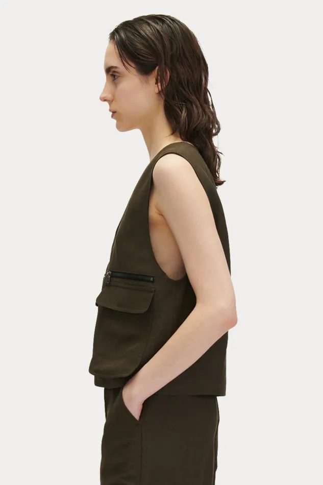 Women Tops Rachel Comey Davi Vest Charcoal Women Tops Rachel Comey Davi Vest Charcoal