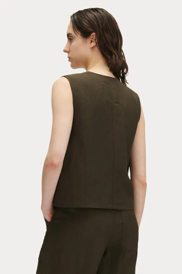 Women Tops Rachel Comey Davi Vest Charcoal Women Tops Rachel Comey Davi Vest Charcoal