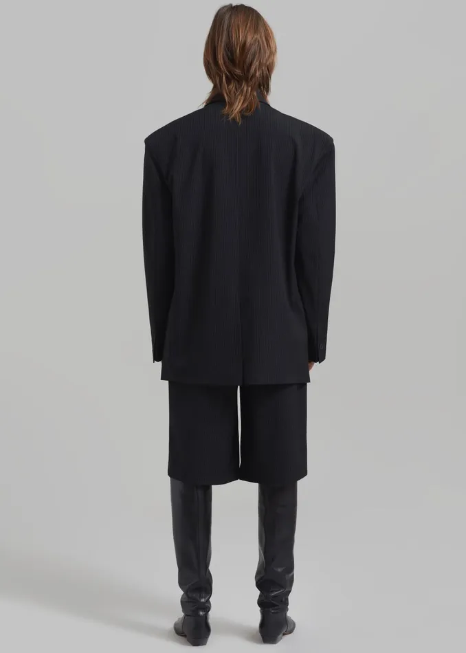 Women Wilma Blazer 8211 Black Pinstripe The Frankie Shop Outerwear