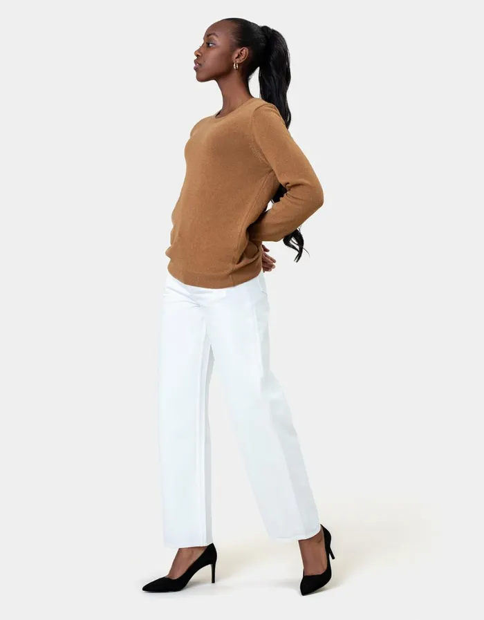 Women Women Classic Merino Wool Crew Sahara Camel Colorful Standard Knit Sweaters