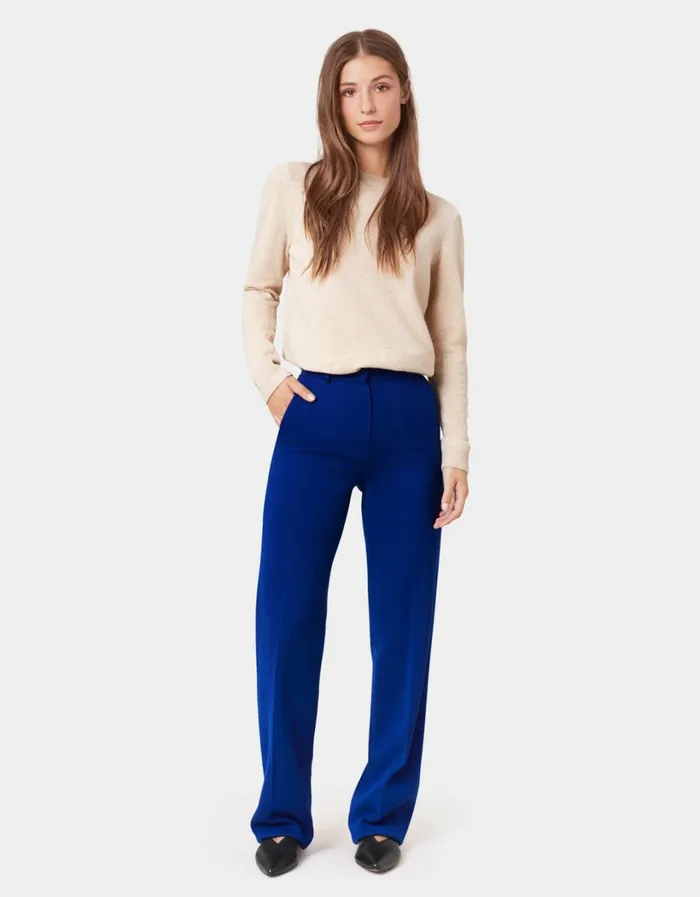 Women Women Light Merino Wool Crew Polar Blue Colorful Standard Knit Sweaters