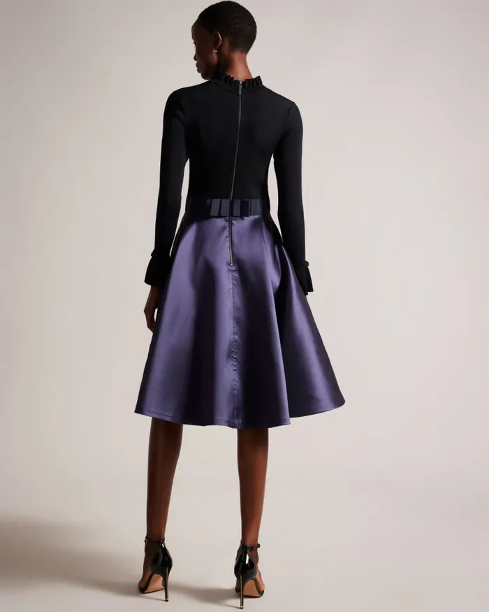 Women ZADI 8211 Knitted Frill Full Skirt Dress Navy Ted Baker Dresses Women ZADI 8211 Knitted Frill Full Skirt Dress Navy Ted Baker Dresses