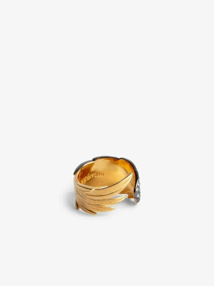Women Zadig and Voltaire Jewelry Rock Feather Ring Old Gold Women Zadig and Voltaire Jewelry Rock Feather Ring Old Gold