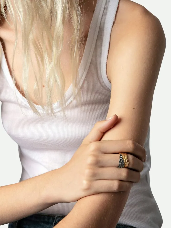 Women Zadig and Voltaire Jewelry Rock Feather Ring Old Gold Women Zadig and Voltaire Jewelry Rock Feather Ring Old Gold