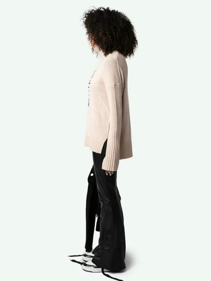 Women Zadig and Voltaire Sweaters and Cardigans Alma Spiked Heart Sweater Sweet