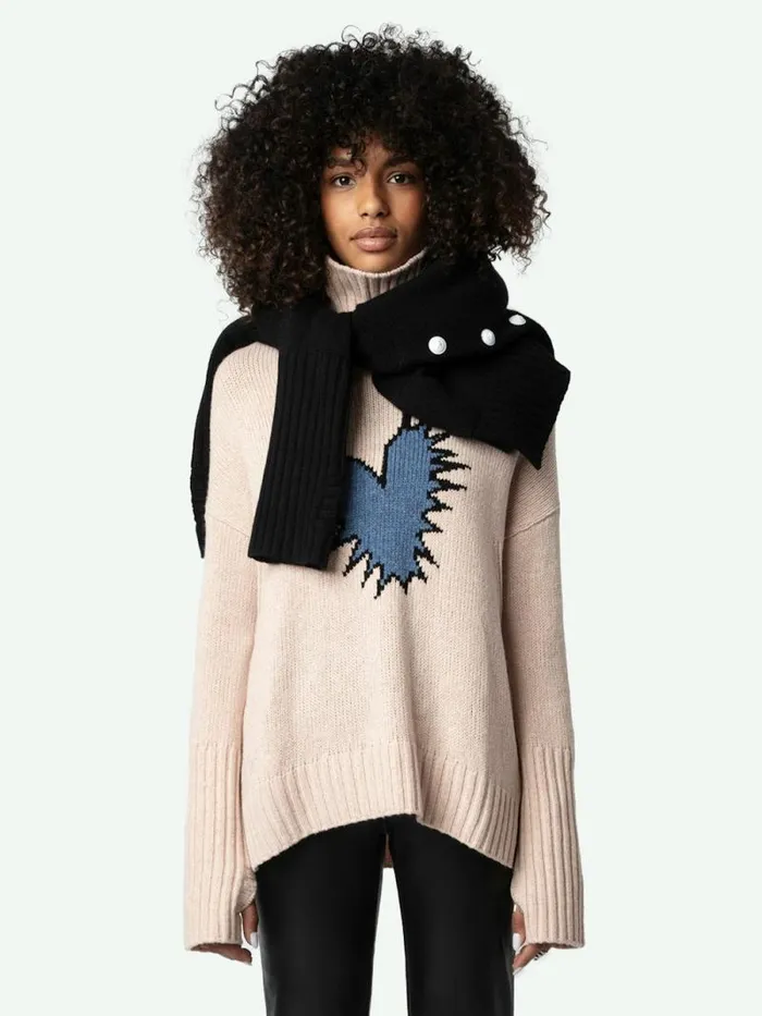 Women Zadig and Voltaire Sweaters and Cardigans Alma Spiked Heart Sweater Sweet