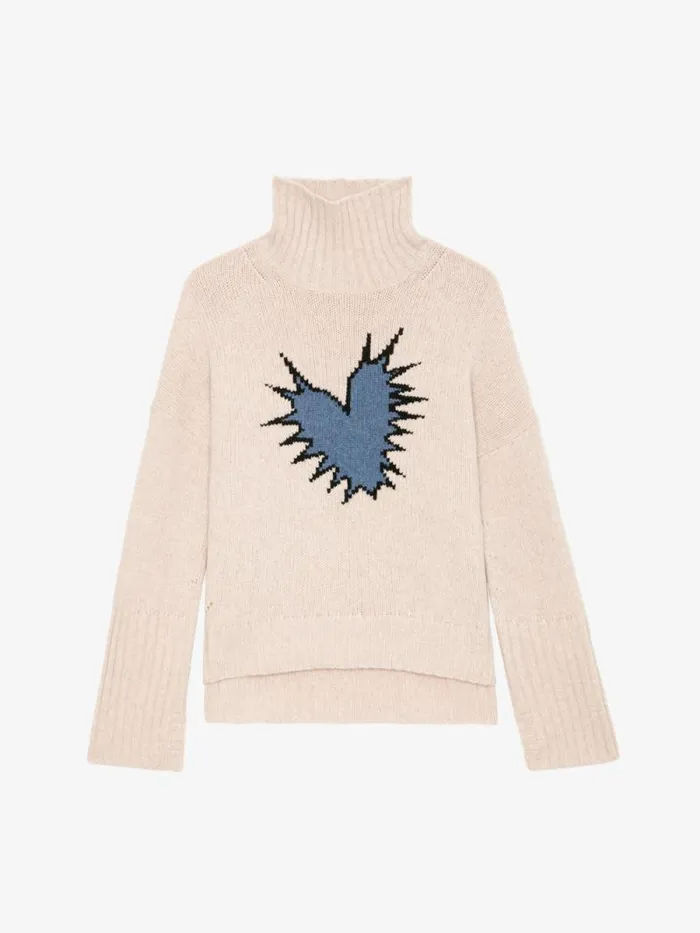 Women Zadig and Voltaire Sweaters and Cardigans Alma Spiked Heart Sweater Sweet