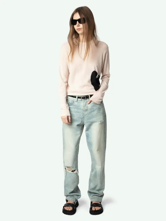 Women Zadig and Voltaire Sweaters and Cardigans Pravis Cashmere Sweater Pearly