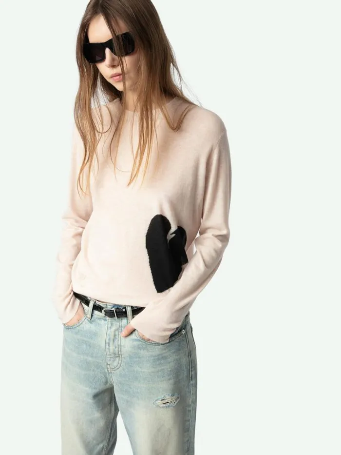 Women Zadig and Voltaire Sweaters and Cardigans Pravis Cashmere Sweater Pearly