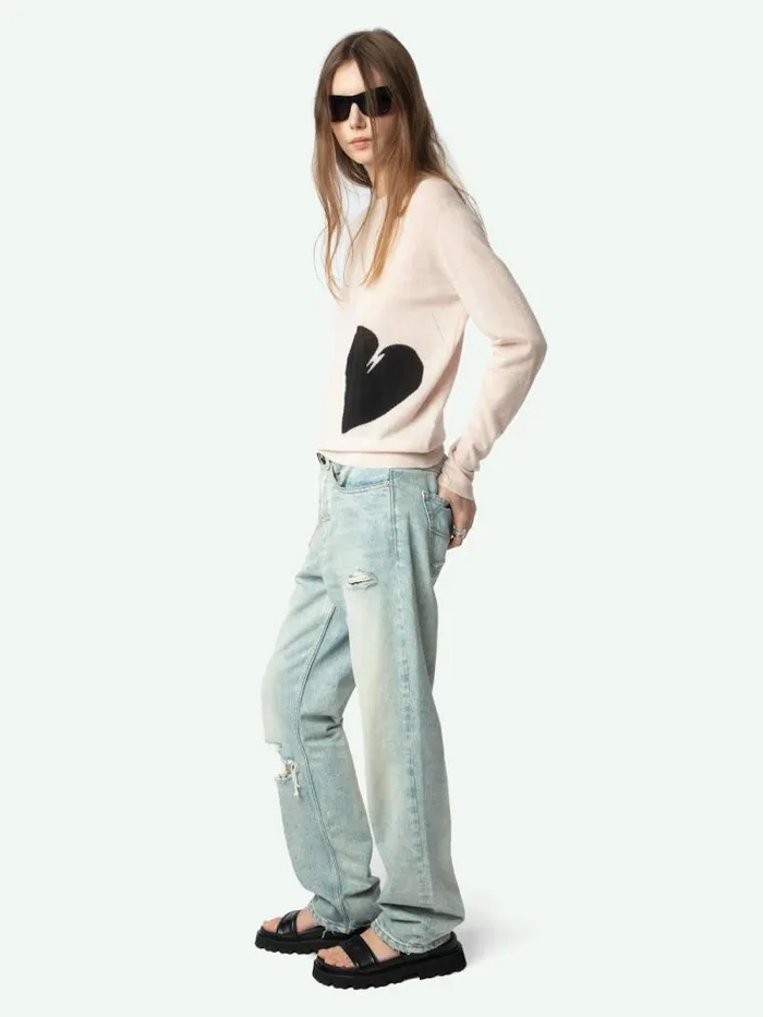 Women Zadig and Voltaire Sweaters and Cardigans Pravis Cashmere Sweater Pearly
