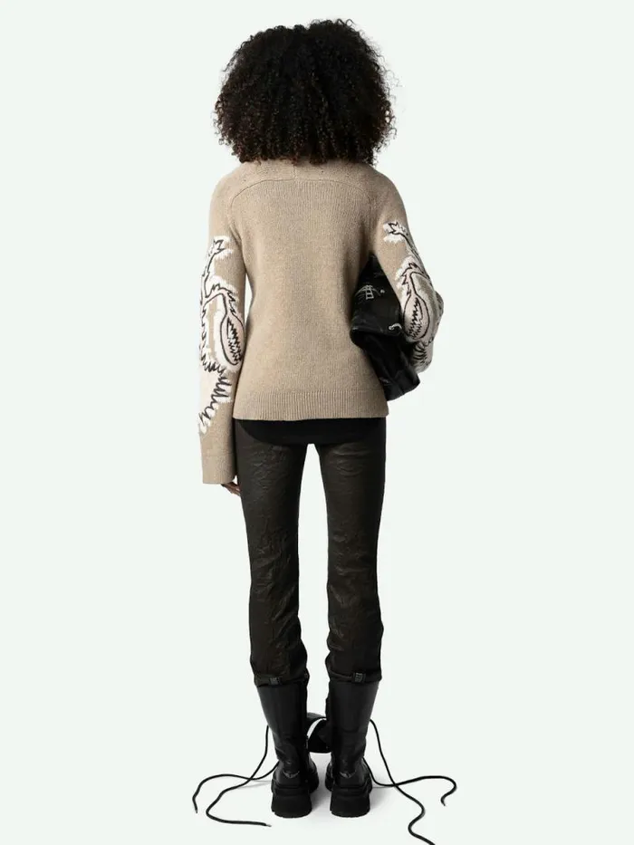 Women Zadig and Voltaire Sweaters and Cardigans Sal Sweater Oatmeal Women Zadig and Voltaire Sweaters and Cardigans Sal Sweater Oatmeal