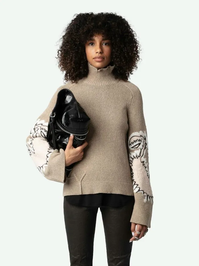 Women Zadig and Voltaire Sweaters and Cardigans Sal Sweater Oatmeal Women Zadig and Voltaire Sweaters and Cardigans Sal Sweater Oatmeal