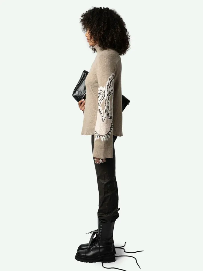Women Zadig and Voltaire Sweaters and Cardigans Sal Sweater Oatmeal Women Zadig and Voltaire Sweaters and Cardigans Sal Sweater Oatmeal